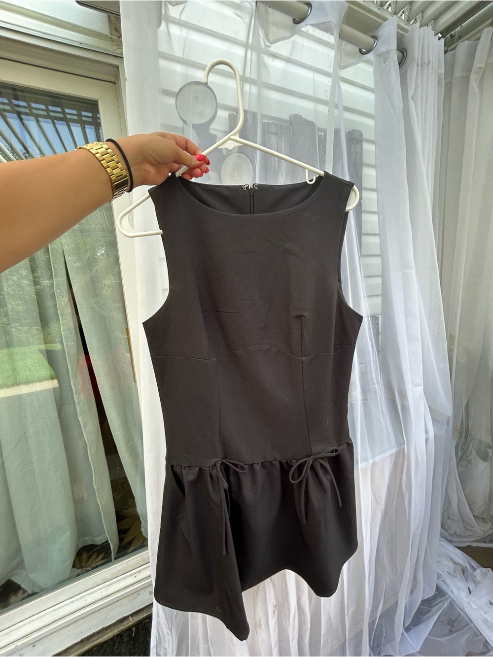 love, Fire Black Dress with Crew Neck